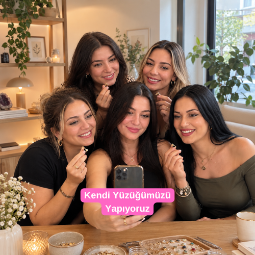 Arındırılmış Saf Pembe Kuvars Yüzük Seti
